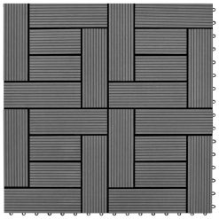 11 kosov 30 x 30 cm sivih zunanjih ploščic WPC 1 m²