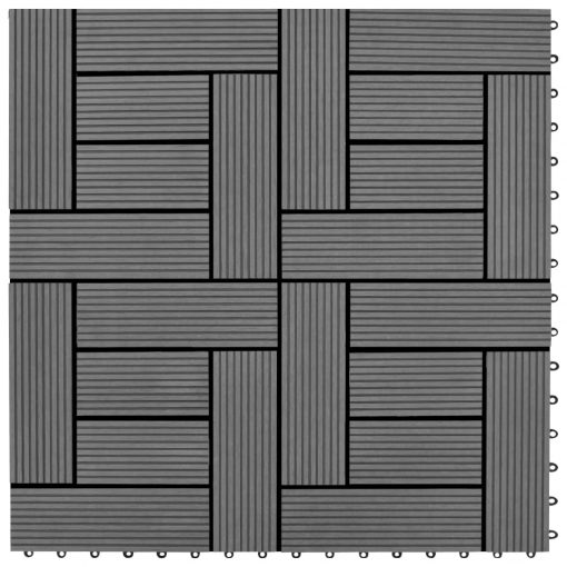 11 kosov 30 x 30 cm sivih zunanjih ploščic WPC 1 m²