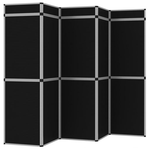 15-delna zložljiva razstavna stena 302x200 cm črna