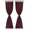 2 kosa bordo satenasih zaves z obročki 140 x 225 cm