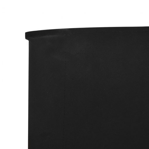 5-panelni vetrobran tkanina 600x120 cm črn