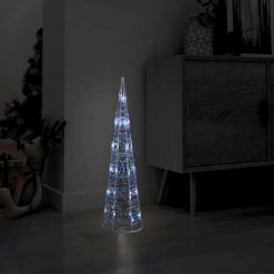 Akrilna okrasna LED piramida hladno bela 60 cm