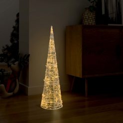Akrilna okrasna LED piramida toplo bela 90 cm