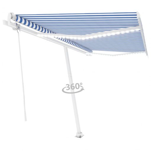 Avtomatska tenda LED + senzor 450x300 cm modra in bela