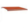 Avtomatska tenda LED + senzor 450x300 cm oranžno/rjava