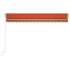 Avtomatska tenda LED + senzor 450x300 cm oranžno/rjava