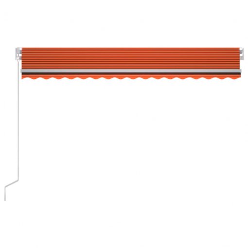 Avtomatska tenda LED + senzor 450x300 cm oranžno/rjava