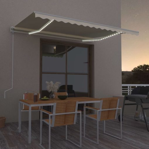 Avtomatska tenda LED + senzor 450x350 cm krem