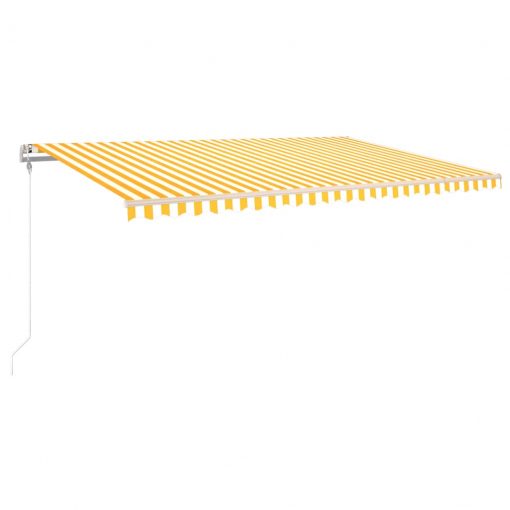 Avtomatska tenda LED + senzor 500x350 cm rumeno/bela