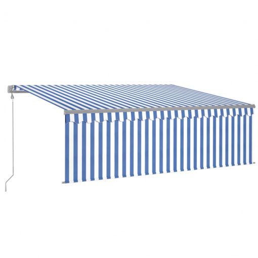 Avtomatsko zložljiva tenda s senčilom 4x3 m modra in bela