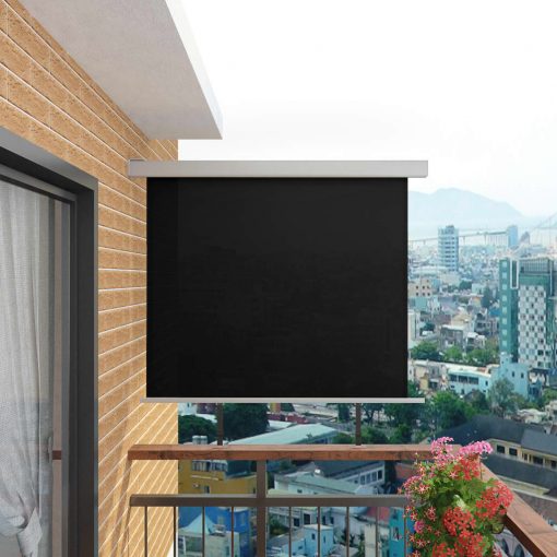 Balkonska stranska tenda večnamenska 150x200 cm črne barve