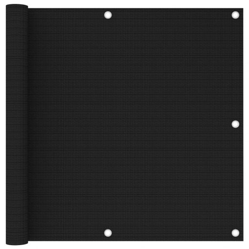 Balkonsko platno črno 90x400 cm HDPE