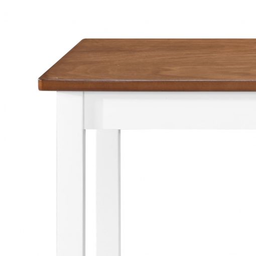 Barska miza in stoli 3-delni komplet trden les rjava in bela