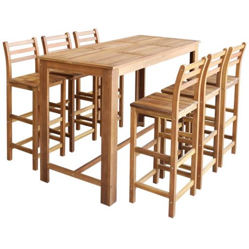 Barska miza in stoli 7 kosov trden akacijev les