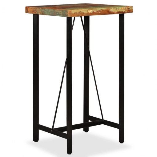 Barska miza iz trdnega predelanega lesa 60x60x107 cm