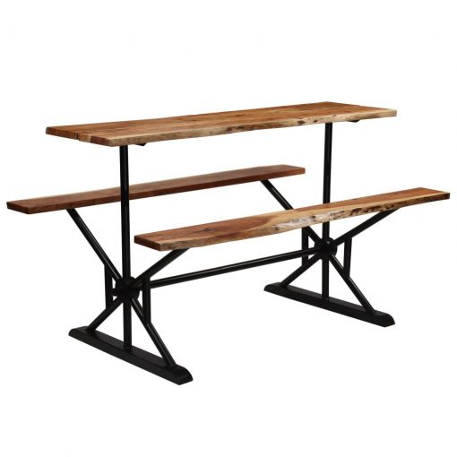 Barska miza s klopema trden akacijev lesa 180x50x107 cm