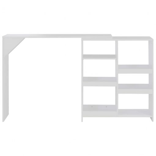 Barska miza s premično polico bela 138x39x110 cm