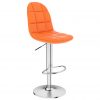 Barski stolček oranžno umetno usnje