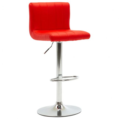 Barski stolček rdeče umetno usnje