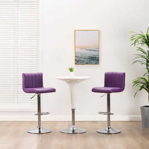 Barski stolčki 2 kosa vijolično umetno usnje
