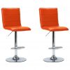 Barski stoli 2 kosa oranžno umetno usnje
