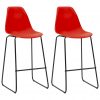 Barski stoli 2 kosa rdeča plastika