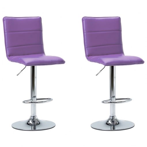 Barski stoli 2 kosa vijolično umetno usnje