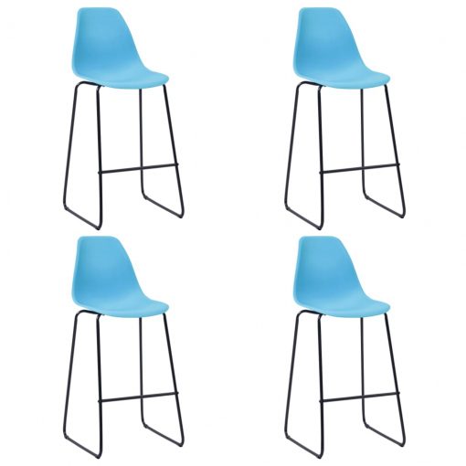 Barski stoli 4 kosi modra plastika