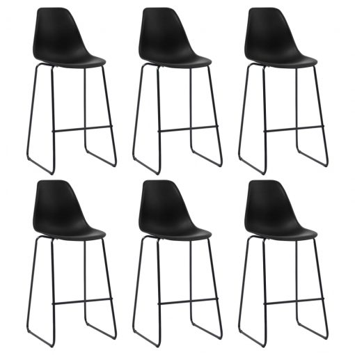 Barski stoli 6 kosov črna plastika