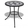 Bistro miza črna in bela 60 cm mozaik