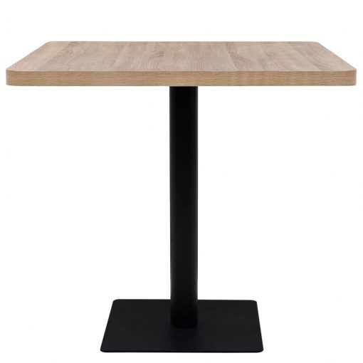 Bistro miza iz mediapana in jekla 80x80x75 cm barva hrasta