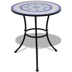 Bistro miza modra in bela 60 cm mozaik