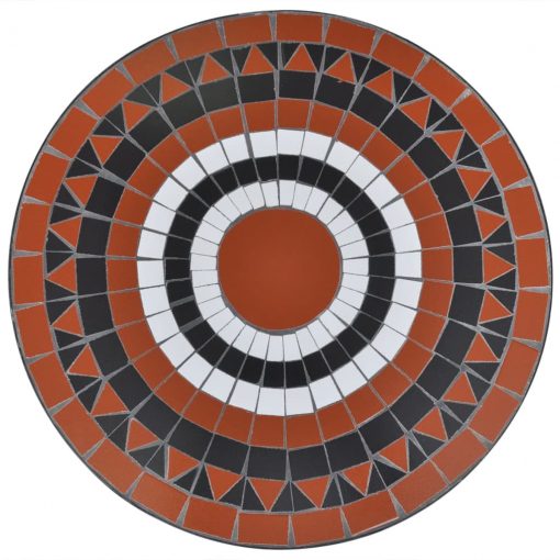 Bistro miza terakota in bela 60 cm mozaik