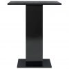 Bistro mizica visok sijaj črna 60x60x75 cm iverna plošča