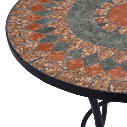Bistro mizica z mozaikom oranžna/siva 60 cm keramika