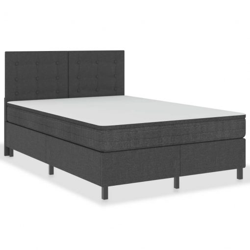 Boxspring postelja temno siva iz blaga 140x200 cm