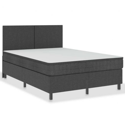 Boxspring postelja temno siva iz blaga 180x200 cm