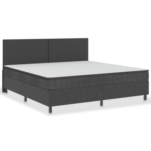 Boxspring postelja temno siva iz blaga 200x200 cm