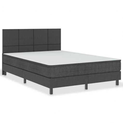 Boxspring postelja temno sivo blago 160x200 cm