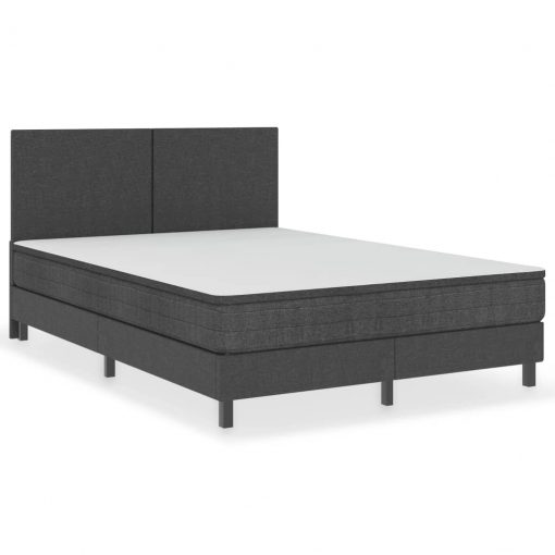 Boxspring postelja temno sivo blago 160x200 cm