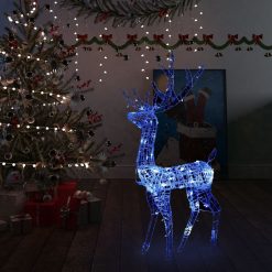 Božična dekoracija jelen 140 modrih LED lučk 128 cm
