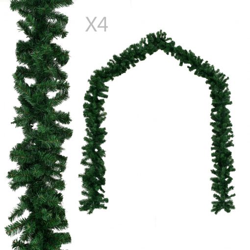 Božične girlande 4 kosi zelene 270 cm PVC