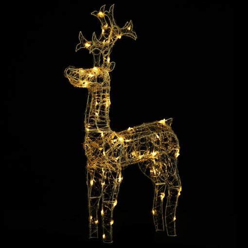 Božični jelen 90 LED lučk 60x16x100 cm iz akrila