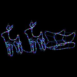 Božični jelen in sani zunanja dekoracija 576 LED lučk