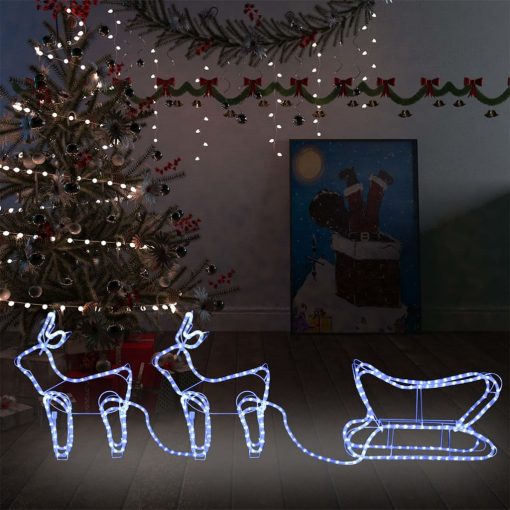 Božični jelen in sani zunanja dekoracija 576 LED lučk