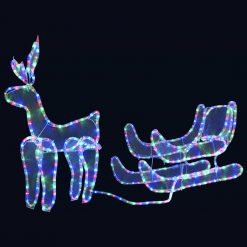 Božični okras jelen in sani z mrežo s 432 LED lučkami