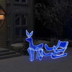 Božični okras jelen in sani z mrežo s 432 LED lučkami