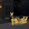 Božični okras v obliki jelena in sani z mrežo z 216 LED lučkami