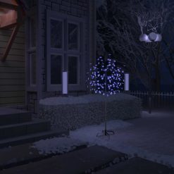 Božično drevesce 120 LED lučk modri češnjevi cvetovi 150 cm