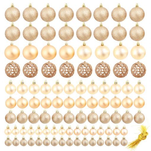 Božično novoletne kroglice 100 kosov 3/4/6 cm roza/zlate